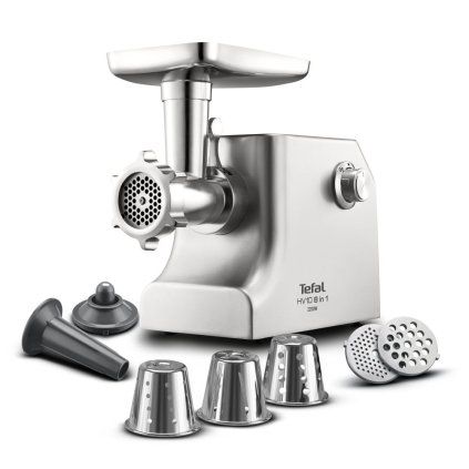Atașament pentru mașina de tocat carne pentru mixerul stand HV10 8 în 1 NE858 Tefal argintiu