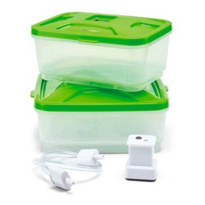 Borcan de depozitare pentru bucătărie VACUPACK XA258010, set de 2 buc, pentru vidare, Tefal