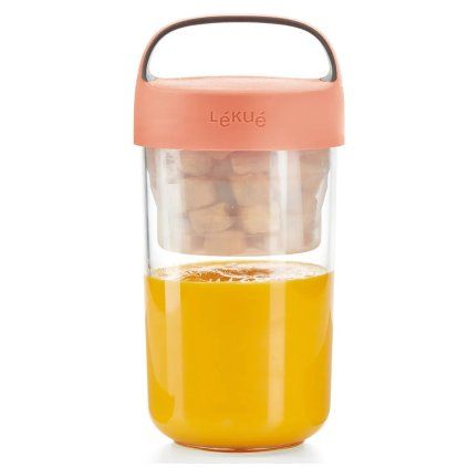 Recipient pentru prânz JAR TO GO, 600 ml, coral, Lékué