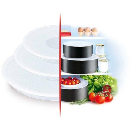 Capace INGENIO L9019222, set de 3 buc, pentru conservarea alimentelor, plastic, Tefal