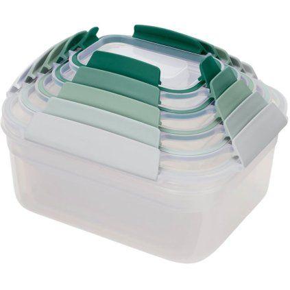 Borcan de depozitare pentru bucătărie NEST 81127, set de 5 buc, verde, plastic, Joseph Joseph