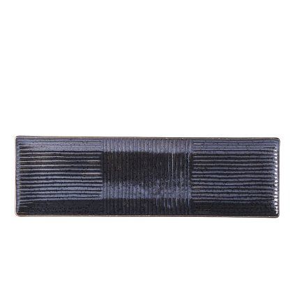 Farfurie pentru sushi și sashimi, 33 x 10 cm, neagră, MIJ
