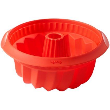 Formă tip Bundt pentru prăjitură 22 cm, roșu, silicon, Lékué