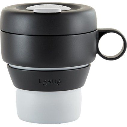 Cană de călătorie MUG TO GO, 350 ml, gri, Lékué
