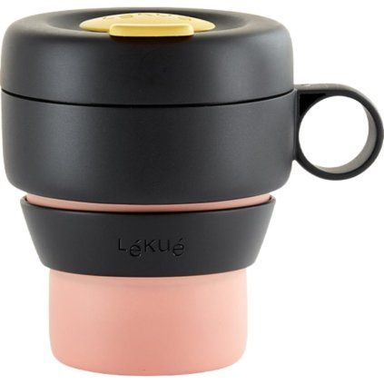 Cană de călătorie MUG TO GO, 350 ml, coral, Lékué