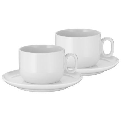 Ceașcă pentru cafea cu farfurie BARISTA, set de 2 buc, 160 ml, alb, WMF