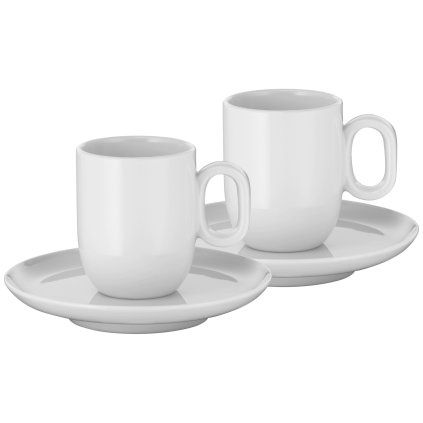 Ceașcă pentru espresso cu farfurioară BARISTA, set de 2 buc, alb, WMF