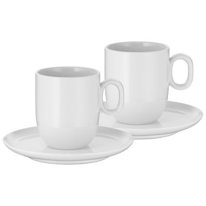 Ceașcă pentru cafea cu farfurioară BARISTA, set de 2 buc, alb, WMF