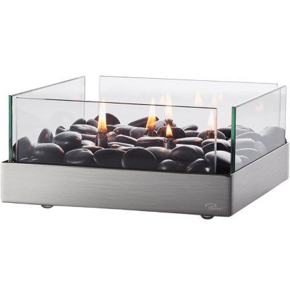 Lampă cu ulei FIREPLACE 23 cm, argint, Philippi