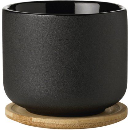 Cana cu suport THEO 200 ml, negru, Stelton