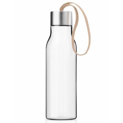 Sticlă pentru băut cu curea bej Eva Trio 0,5 l transparent