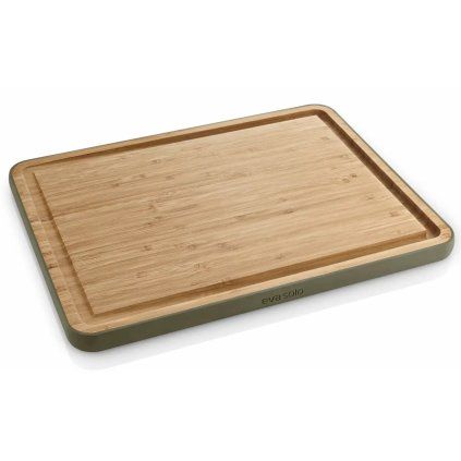 Placă de tăiat GREEN TOOL 39 x 28 cm, cu canelură pentru suc, bambus, Eva Trio