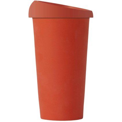 Cană cu capac ANYTIME EMMA 450 ml, portocaliu, porțelan, Viva Scandinavia