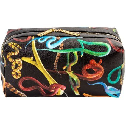 Geantă cosmetică TOILETPAPER SNAKES 25,5 x 12 cm, negru, Seletti