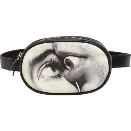 Borsetă TOILETPAPER EYE & MOUTH 19 x 12 cm, neagră, Seletti