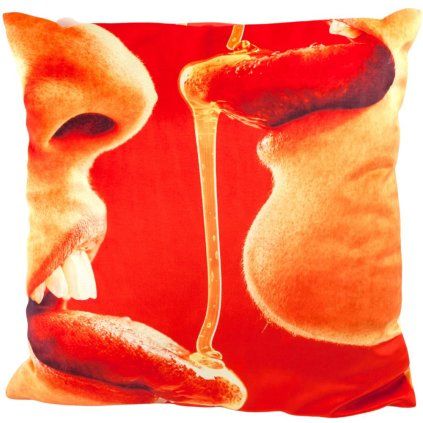 Pernă TOILETPAPER HONEY, 50 x 50 cm roșu, Seletti