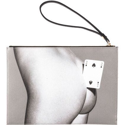 Poșetă TOILETPAPER TWO OF SPADES 28 x 20 cm, gri, Seletti