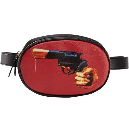 Borsetă TOILETPAPER REVOLVER, 19 x 12 cm, neagră, Seletti