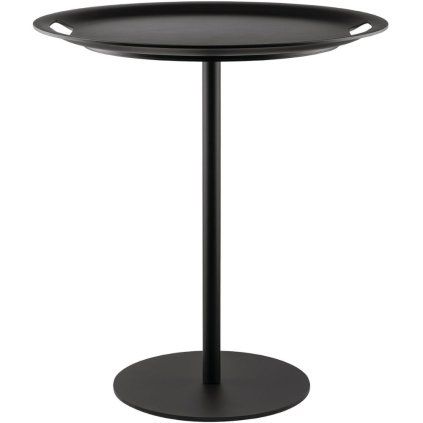 Masă laterală cu tavă detașabilă OP-LA, 52 cm, neagră, Alessi