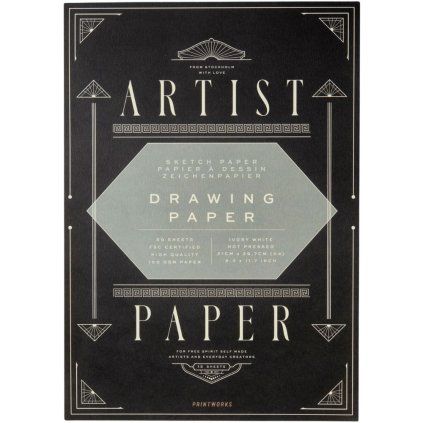 Bloc de hârtie pentru desen ARTIST PAPER, A4, 50 buc, Printworks