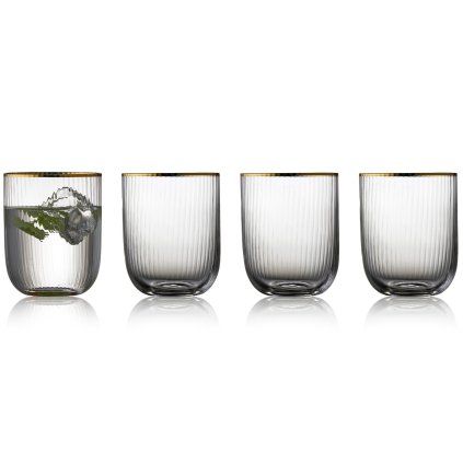 Pahar pentru apă PALERMO GOLD , set de 4 buc, 350 ml, Lyngby Glas