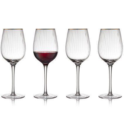 Pahar pentru vin roșu PALERMO GOLD , set de 4 buc, 300 ml, Lyngby Glas