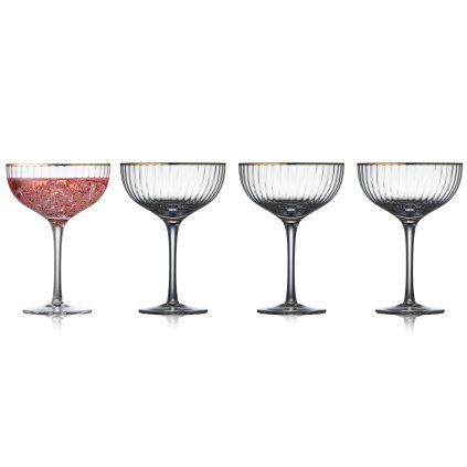 Pahar pentru cocktail PALERMO GOLD, set de 4 buc, 315 ml, Lyngby Glas