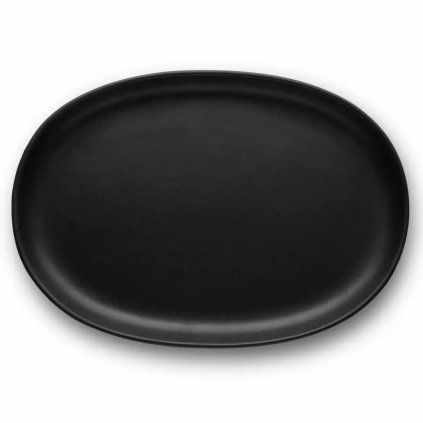 Farfurie pentru cină NORDIC KITCHEN 26 cm, oval, negru, gresie, Eva Trio