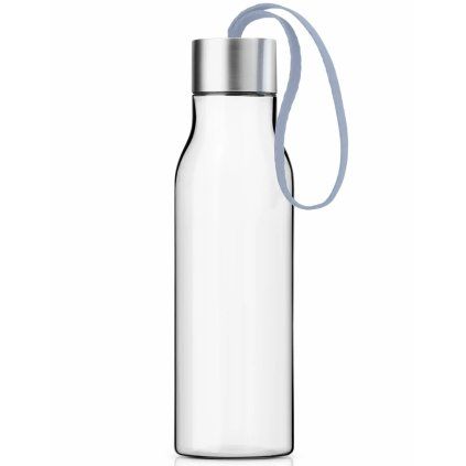 Sticlă de apă 500 ml, curea albastru deschis, plastic, Eva Trio