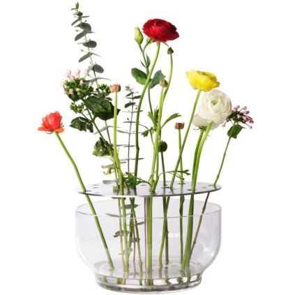 Vază IKEBANA 24 cm, argint, sticlă, Fritz Hansen