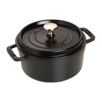 Ghiveci rotund, negru O 18 cm Staub