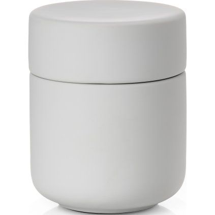 Recipient pentru bețișoare de urechi și dischete demachiante UNE 10 cm, gri deschis, ceramică, Zone Denmark