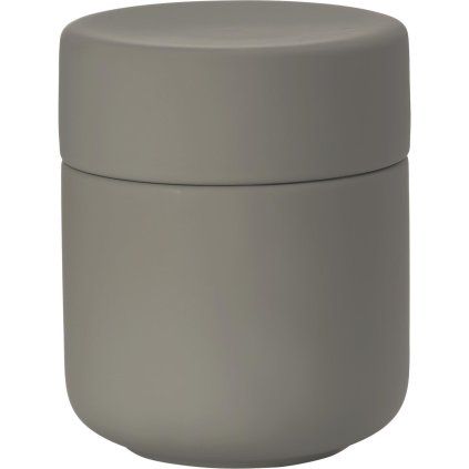 Recipient pentru bețișoare de urechi și dischete demachiante UME 10 cm, taupe, ceramică, Zona Danemarca