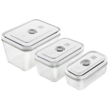 Recipiente pentru alimente în vid FRESH & SAVE, set de 3, alb, sticlă, Zwilling