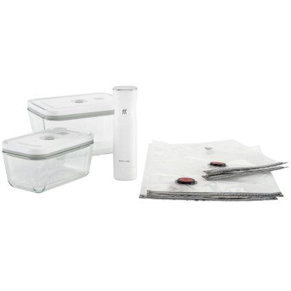 Set pentru vid alimentar FRESH & SAVE, set de 7, alb, sticlă, Zwilling