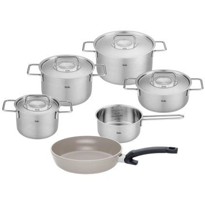 Set de vase pentru gătit PURE + tigaie universală CERATAL COMFORT, set de 6, Fissler