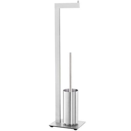 Suport hârtie igienică și perie WC LINEA 72 cm, mată, din oțel inoxidabil, Zack