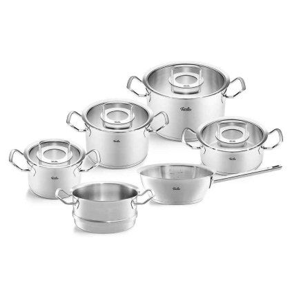 Set de vase pentru gătit ORIGINAL PROFI, set de 6, argintiu, oțel inoxidabil, Fissler