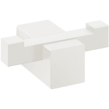 Cârlig pentru prosoape CARVO 6 cm, dublu, alb, oțel inoxidabil, Zack