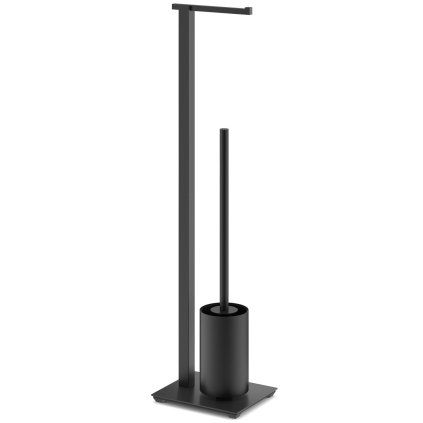 Suport hârtie igienică și perie WC CARVO 72 cm, negru, oțel inoxidabil, Zack