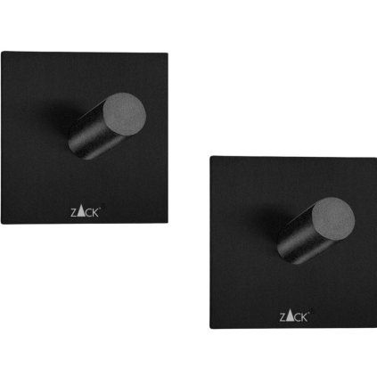 Cârlig pentru prosoape 4 cm, set de 2, negru, oțel inoxidabil, Zack