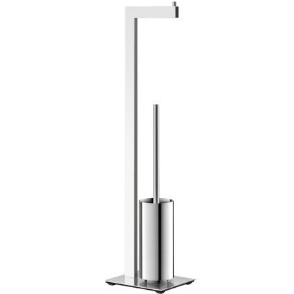 Suport hârtie igienică și perie WC LINEA 72 cm, lucios, din oțel inoxidabil, Zack