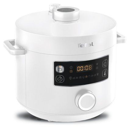 Oală de gătit electrică multifuncțională TURBO CUISINE CY754130 5 l, sub presiune, alb, Tefal