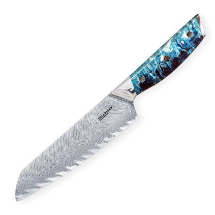 Cuțit Santoku RESIN FUTURE 17 cm, albastru, Dellinger