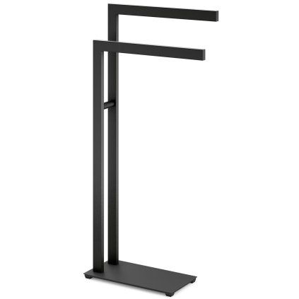 Raft de prosoape vertical LINEA 80 cm, dublu, negru, oțel inoxidabil, Zack