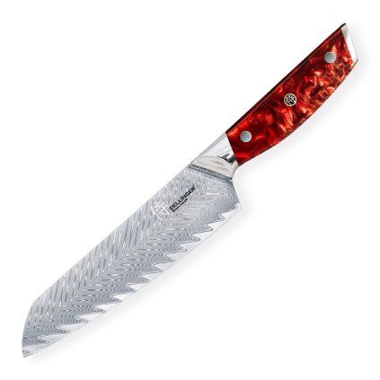 Cuțit Santoku RESIN FUTURE 17 cm, roșu, Dellinger