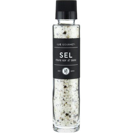 Sare cu piper alb și negru 220 g, cu moară, Lie Gourmet