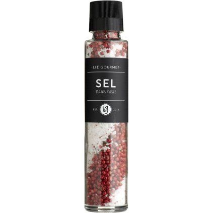 Sare cu piper roz 215 g, cu moară, Lie Gourmet