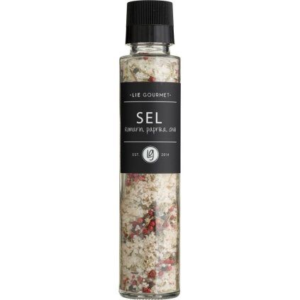 Sare cu rozmarin, ardei și ardei iute 230 g, cu râșniță, Lie Gourmet