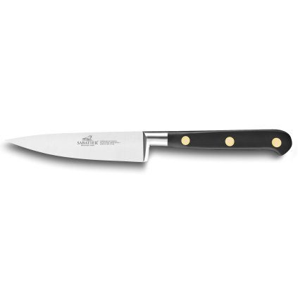 Cuțit de curățare IDÉAL 10 cm, nituri de alamă, negru, Lion Sabatier